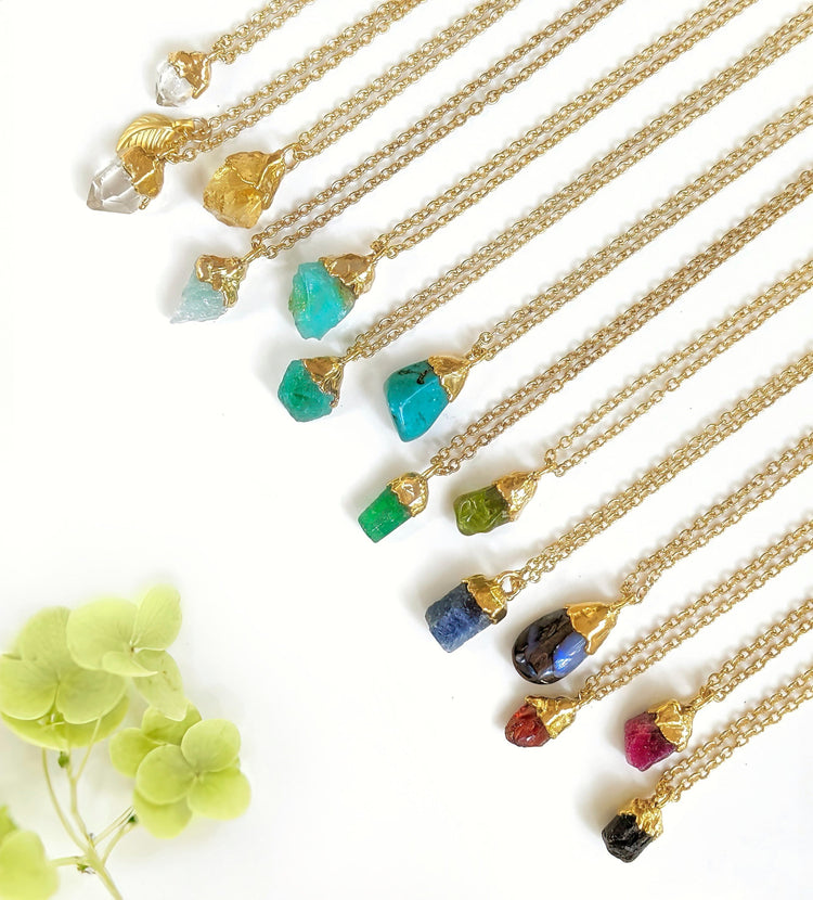 Natural Gemstone Necklaces – Raw Crystal Necklaces