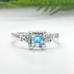 Solid 14k gold engagement ring featuring a unique London Blue Topaz in an organic textured band.