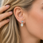 Aquamarine and Opal stud earrings