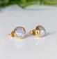 Gold Freshwater pearl stud earrings from the Pea in a Pod Collection, handcrafted and unique design for elegant style.