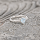 Sterling Silver textured Aquamarine ring