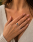 Sapphire and Diamond Engagement Ring – Marquise Cut Sapphire, 14k Gold Rustic Band