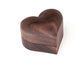 Heart-shaped wooden ring gift box, perfect for presenting jewelry, made from lovely walnut wood.