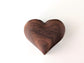 Heart-shaped wooden ring gift box made from walnut, ideal for engagement rings.