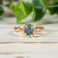 Raw Montana Sapphire engagement ring in Solid 14k Gold with organic textured band, showcasing nature's elegance.