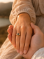 Raw green Sapphire & diamond engagement ring