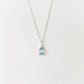 A Pear shape natural Aquamarine pendant set on a Sterling Silver chain