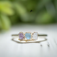 Raw gemstone Mother's ring featuring unique birthstones in 14k gold, perfect for a cherished family heirloom.