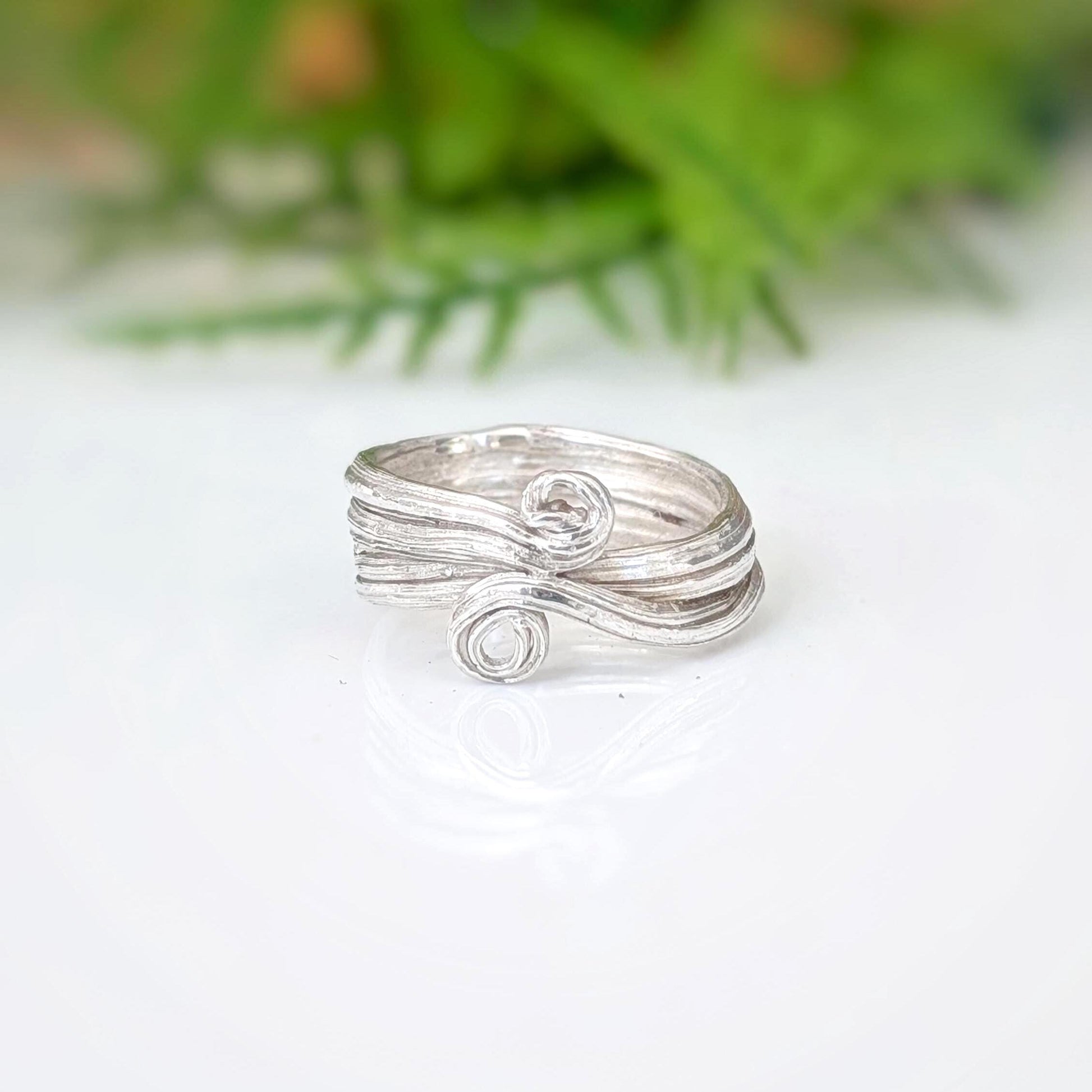 Wide band Sterling Silver textured ring