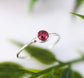 Dainty Ruby stacking ring in 18k gold with a 4mm natural Ruby on a sterling silver band.