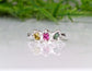 Natural multi Tourmaline sterling silver ring featuring three colorful gems in an organic design, reflecting timeless beauty.