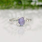 Handcrafted silver Tanzanite ring with organic texture, featuring a unique purple gemstone, ideal for meaningful gifts.