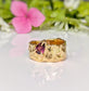 Handcrafted pink Rubellite Tourmaline ring in solid 14k gold with a textured organic design.