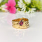 Handcrafted textured solid gold ring featuring a pear-shaped pink Rubellite Tourmaline, nature-inspired elegance.