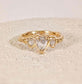 Rustic Solid Gold engagement ring with three unique Salt & Pepper diamonds perfectly set for a loved one.