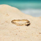 Simple Molten wedding band textured Gold