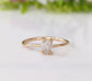 Sterling silver raw diamond engagement ring with prong setting, featuring unique crystal shine.