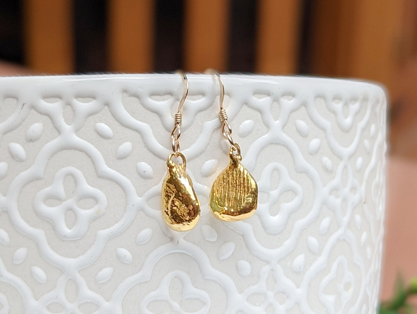 Aqua blue Amazonite dangle earrings with teardrop stones on gold-filled hooks, perfect for gifts or weddings.