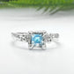 Solid 14k gold engagement ring featuring a unique London Blue Topaz in an organic textured band.