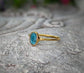 Handcrafted blue Tourmaline ring on 14k Gold filled band, ideal for special occasions like birthdays or anniversaries.