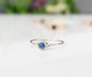 Dainty Moonstone stacking ring with 4mm natural rainbow Moonstone set on a 1.2mm Sterling Silver band.