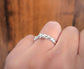 Dew Drop textured silver ring on a hand, showcasing its unique beaded design and handcrafted allure.