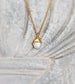 Elegant Freshwater Pearl necklace with 18k Gold electroformed pendant on a 14k gold filled chain, perfect for gifts.