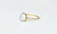 Small Freshwater Keshi pearl ring on a 14k Gold band showcasing subtle elegance and simplicity.