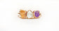 Unique handcrafted raw gemstone Mother's ring featuring citrine, clear quartz, and amethyst stones.