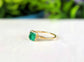Handcrafted raw Emerald ring on a 14k Gold filled band, May birthstone, unique green gemstone jewelry.