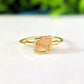 Handmade raw Imperial Topaz ring with a Golden stone on an 18k Gold band, perfect for November birthdays.