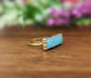 Amazonite gold bar ring with natural stone set in 14k gold filled band, featuring electroformed 18k gold bezel.