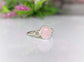 Handcrafted raw Morganite ring in sterling silver featuring rough pink Morganite and natural diamonds.