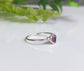 Raw Alexandrite silver ring set on a Sterling Silver band, ideal gift for June birthdays.