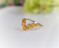 Raw Citrine Chevron ring set in 18k Gold, featuring five natural Citrine stones for a unique wedding ring.
