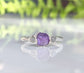 Raw Amethyst and rough diamond ring on sterling silver band, perfect for February birthdays or special occasions.