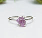 Raw Alexandrite ring in sterling silver, handcrafted June birthstone engagement ring, unique and sparkly design.
