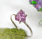 Handcrafted raw Alexandrite ring in sterling silver, showcasing a unique purple gemstone on a delicate band.
