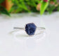 Raw blue Sapphire ring on a handcrafted Sterling Silver band, perfect for unique gifts and special occasions.