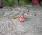Handcrafted pink tourmaline ring set in a 14k gold filled band, ideal for engagements and special occasions.
