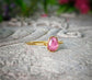 Handcrafted pink Tourmaline ring on a gold filled band, perfect as a unique gift for special occasions.