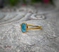 Handcrafted blue Tourmaline ring on 14k Gold filled band, ideal for special occasions like birthdays or anniversaries.