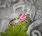 Handcrafted pink Tourmaline ring on a 14k Gold filled band, ideal for October birthdays and special occasions.