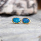 Elegant Blue Australian Opal stud earrings in 18k Gold, perfect for gifts and special occasions.