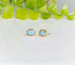 Light blue Australian Opal stud earrings on 14k gold filled posts, perfect for brides and special gifts.
