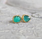 Natural Emerald stud earrings with gold settings, perfect for bridal gifts or special occasions.
