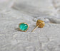 Natural Emerald stud earrings set in 18k Gold, perfect for bridal gifts or special occasions.