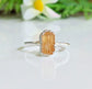 Raw Golden Imperial Topaz ring on handcrafted Sterling Silver band, ideal for November birthdays and special occasions.