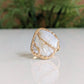 Handcrafted Mother of Pearl Kintsugi ring on a 14k Gold-filled band, perfect for gifts and special occasions.