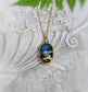 Labradorite Kintsugi necklace with 18k gold plating on 14k gold filled chain, perfect for gifts.